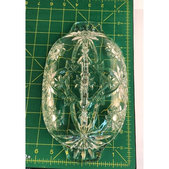 Anchor Hocking Star Of David Clear Glass Divided Oval Relish Nut Dish Vintage El - Picture 6 of 8
